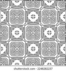 Stylish texture with figures from lines.
Abstract geometric black and white pattern for web page, textures, card, poster, fabric, textile. Monochrome graphic repeating design. 