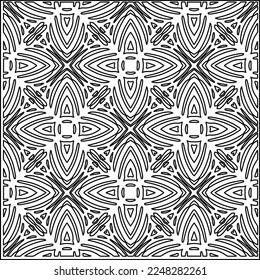 Stylish texture with figures from lines.
Abstract geometric black and white pattern for web page, textures, card, poster, fabric, textile. Monochrome graphic repeating design. 