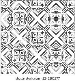 
Stylish texture with figures from lines.
Abstract geometric black and white pattern for web page, textures, card, poster, fabric, textile. Monochrome graphic repeating design. 