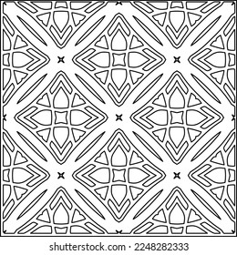 Stylish texture with figures from lines.
Abstract geometric black and white pattern for web page, textures, card, poster, fabric, textile. Monochrome graphic repeating design. 