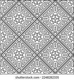 
Stylish texture with figures from lines.
Abstract geometric black and white pattern for web page, textures, card, poster, fabric, textile. Monochrome graphic repeating design. 