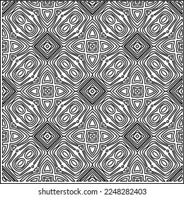 Stylish texture with figures from lines.
Abstract geometric black and white pattern for web page, textures, card, poster, fabric, textile. Monochrome graphic repeating design. 