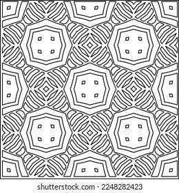 
Stylish texture with figures from lines.
Abstract geometric black and white pattern for web page, textures, card, poster, fabric, textile. Monochrome graphic repeating design. 