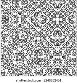 Stylish texture with figures from lines.
Abstract geometric black and white pattern for web page, textures, card, poster, fabric, textile. Monochrome graphic repeating design. 