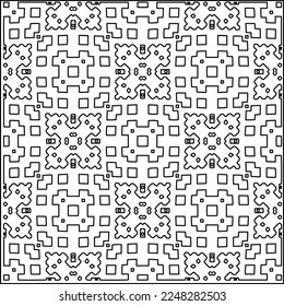 
Stylish texture with figures from lines.
Abstract geometric black and white pattern for web page, textures, card, poster, fabric, textile. Monochrome graphic repeating design. 