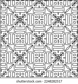 
Stylish texture with figures from lines.
Abstract geometric black and white pattern for web page, textures, card, poster, fabric, textile. Monochrome graphic repeating design. 
