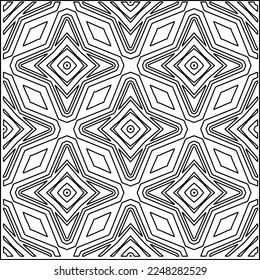 
Stylish texture with figures from lines.
Abstract geometric black and white pattern for web page, textures, card, poster, fabric, textile. Monochrome graphic repeating design. 