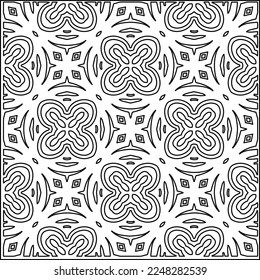 Stylish texture with figures from lines.
Abstract geometric black and white pattern for web page, textures, card, poster, fabric, textile. Monochrome graphic repeating design. 