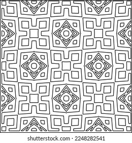
Stylish texture with figures from lines.
Abstract geometric black and white pattern for web page, textures, card, poster, fabric, textile. Monochrome graphic repeating design. 