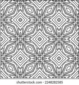 
Stylish texture with figures from lines.
Abstract geometric black and white pattern for web page, textures, card, poster, fabric, textile. Monochrome graphic repeating design. 