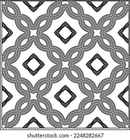 Stylish texture with figures from lines.
Abstract geometric black and white pattern for web page, textures, card, poster, fabric, textile. Monochrome graphic repeating design. 