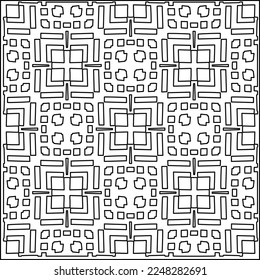 
Stylish texture with figures from lines.
Abstract geometric black and white pattern for web page, textures, card, poster, fabric, textile. Monochrome graphic repeating design. 