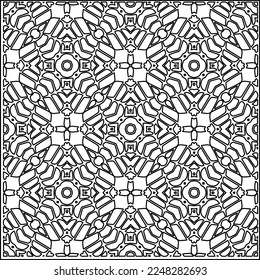 Stylish texture with figures from lines.
Abstract geometric black and white pattern for web page, textures, card, poster, fabric, textile. Monochrome graphic repeating design. 