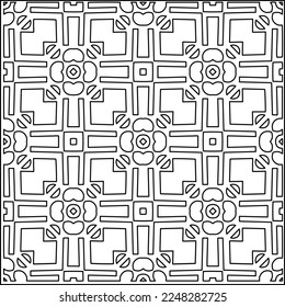 
Stylish texture with figures from lines.
Abstract geometric black and white pattern for web page, textures, card, poster, fabric, textile. Monochrome graphic repeating design. 