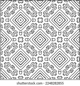 
Stylish texture with figures from lines.
Abstract geometric black and white pattern for web page, textures, card, poster, fabric, textile. Monochrome graphic repeating design. 