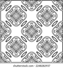 Stylish texture with figures from lines.
Abstract geometric black and white pattern for web page, textures, card, poster, fabric, textile. Monochrome graphic repeating design. 