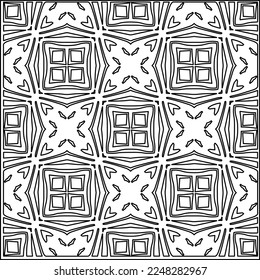 Stylish texture with figures from lines.
Abstract geometric black and white pattern for web page, textures, card, poster, fabric, textile. Monochrome graphic repeating design. 