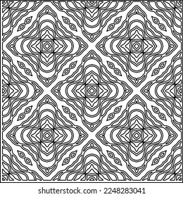 Stylish texture with figures from lines.
Abstract geometric black and white pattern for web page, textures, card, poster, fabric, textile. Monochrome graphic repeating design. 