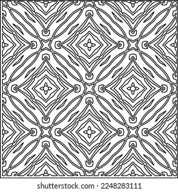 Stylish texture with figures from lines.
Abstract geometric black and white pattern for web page, textures, card, poster, fabric, textile. Monochrome graphic repeating design. 