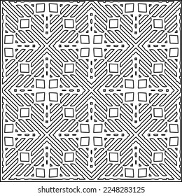 Stylish texture with figures from lines.
Abstract geometric black and white pattern for web page, textures, card, poster, fabric, textile. Monochrome graphic repeating design. 