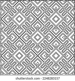 
Stilvolle Textur mit Figuren aus Linien.
Abstraktes geometrisches Schwarz-Weiß-Muster für Webseiten, Texturen, Karten, Plakate, Gewebe, Textilien. Monochrome grafische Wiederholungsdesign. 