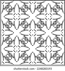 
Stylish texture with figures from lines.
Abstract geometric black and white pattern for web page, textures, card, poster, fabric, textile. Monochrome graphic repeating design. 