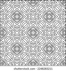 
Stylish texture with figures from lines.
Abstract geometric black and white pattern for web page, textures, card, poster, fabric, textile. Monochrome graphic repeating design. 