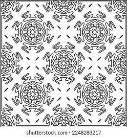 
Stylish texture with figures from lines.
Abstract geometric black and white pattern for web page, textures, card, poster, fabric, textile. Monochrome graphic repeating design. 