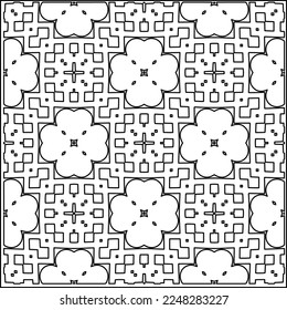 Stylish texture with figures from lines.
Abstract geometric black and white pattern for web page, textures, card, poster, fabric, textile. Monochrome graphic repeating design. 