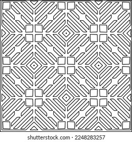 Stylish texture with figures from lines.
Abstract geometric black and white pattern for web page, textures, card, poster, fabric, textile. Monochrome graphic repeating design. 