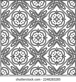 
Stylish texture with figures from lines.
Abstract geometric black and white pattern for web page, textures, card, poster, fabric, textile. Monochrome graphic repeating design. 