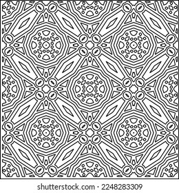 
Stylish texture with figures from lines.
Abstract geometric black and white pattern for web page, textures, card, poster, fabric, textile. Monochrome graphic repeating design. 