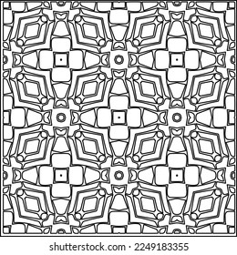 Stylish texture with figures from lines.
Abstract geometric black and white pattern for web page, textures, card, poster, fabric, textile. Monochrome graphic repeating design. 