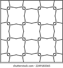 Stylish texture with figures from lines.
Abstract geometric black and white pattern for web page, textures, card, poster, fabric, textile. Monochrome graphic repeating design. 