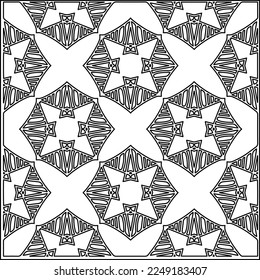Stylish texture with figures from lines.
Abstract geometric black and white pattern for web page, textures, card, poster, fabric, textile. Monochrome graphic repeating design. 