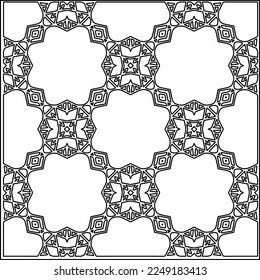 Stylish texture with figures from lines.
Abstract geometric black and white pattern for web page, textures, card, poster, fabric, textile. Monochrome graphic repeating design. 