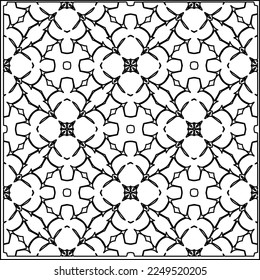 Stylish texture with figures from lines.
Abstract geometric black and white pattern for web page, textures, card, poster, fabric, textile. Monochrome graphic repeating design. 