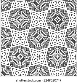 Stylish texture with figures from lines.
Abstract geometric black and white pattern for web page, textures, card, poster, fabric, textile. Monochrome graphic repeating design. 