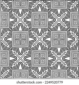 Stylish texture with figures from lines.
Abstract geometric black and white pattern for web page, textures, card, poster, fabric, textile. Monochrome graphic repeating design. 
