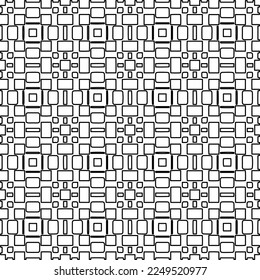 Textura elegante con figuras de líneas.
Resumen de patrones geométricos en blanco y negro para página web, texturas, tarjeta, afiche, tela, textil. Diseño repetitivo gráfico monocromo. 