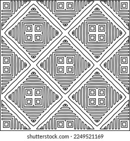 Stylish texture with figures from lines.
Abstract geometric black and white pattern for web page, textures, card, poster, fabric, textile. Monochrome graphic repeating design. 