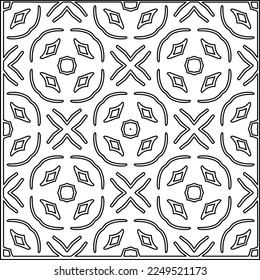 
Stylish texture with figures from lines.
Abstract geometric black and white pattern for web page, textures, card, poster, fabric, textile. Monochrome graphic repeating design. 
