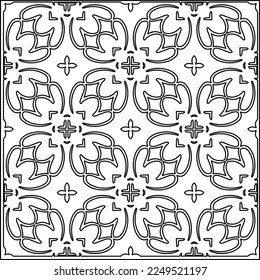 
Stylish texture with figures from lines.
Abstract geometric black and white pattern for web page, textures, card, poster, fabric, textile. Monochrome graphic repeating design. 