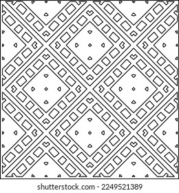 Stylish texture with figures from lines.
Abstract geometric black and white pattern for web page, textures, card, poster, fabric, textile. Monochrome graphic repeating design. 