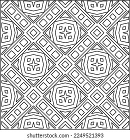 Stylish texture with figures from lines.
Abstract geometric black and white pattern for web page, textures, card, poster, fabric, textile. Monochrome graphic repeating design. 