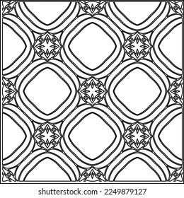 Stilvolle Textur mit Figuren aus Linien.
Abstraktes geometrisches Schwarz-Weiß-Muster für Webseiten, Texturen, Karten, Plakate, Gewebe, Textilien. Monochrome grafische Wiederholungsdesign. 