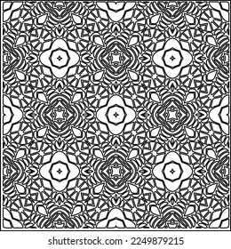 Stylish texture with figures from lines.
Abstract geometric black and white pattern for web page, textures, card, poster, fabric, textile. Monochrome graphic repeating design. 