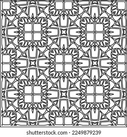 Stylish texture with figures from lines.
Abstract geometric black and white pattern for web page, textures, card, poster, fabric, textile. Monochrome graphic repeating design. 