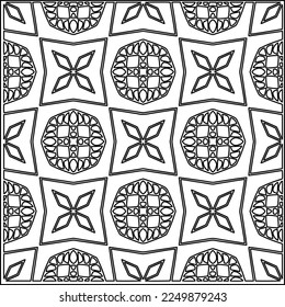 Stylish texture with figures from lines.
Abstract geometric black and white pattern for web page, textures, card, poster, fabric, textile. Monochrome graphic repeating design. 