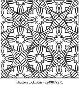 Stilvolle Textur mit Figuren aus Linien.
Abstraktes geometrisches Schwarz-Weiß-Muster für Webseiten, Texturen, Karten, Plakate, Gewebe, Textilien. Monochrome grafische Wiederholungsdesign. 